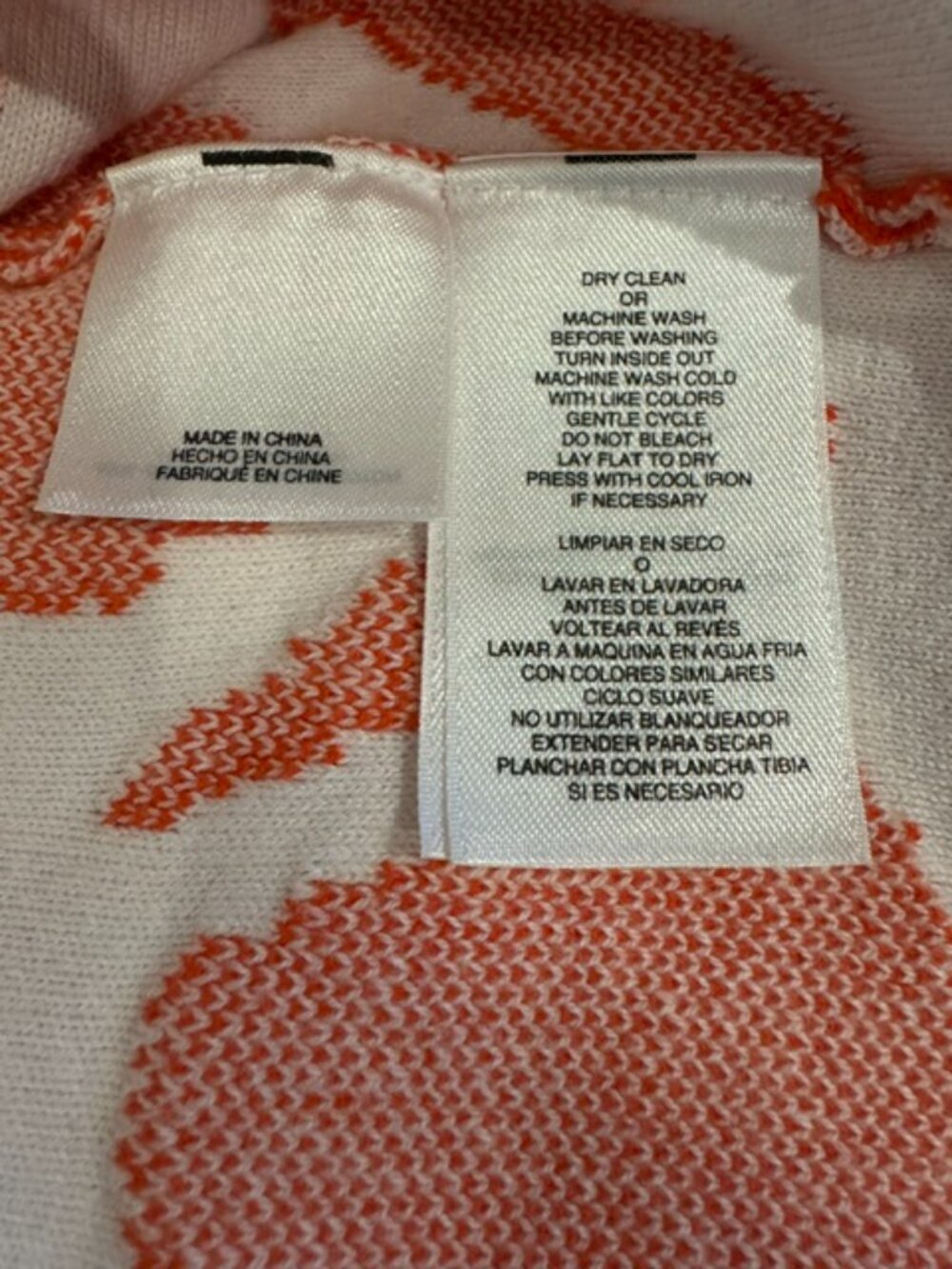 Kasper Orange and White Cardigan Size XL - Picture 11 of 11